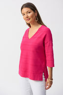 Joseph Ribkoff Jacquard Sweater Knit Pullover Style 251923