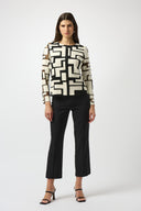 Joseph Ribkoff Mesh & Leatherette Fitted Jacket Style 251932