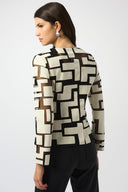 Joseph Ribkoff Mesh & Leatherette Fitted Jacket Style 251932