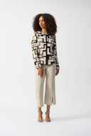 Joseph Ribkoff Mesh & Leatherette Fitted Jacket Style 251932