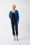 Joseph Ribkoff Mesh & Leatherette Fitted Jacket Style 251932