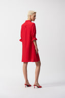 Joseph Ribkoff Radiant Red Button-Front Shirt Dress Style 251947