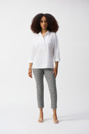 Joseph Ribkoff Poplin Boxy Shirt With Overlapping V-Neck Style 251948