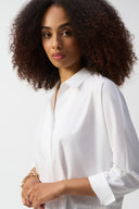 Joseph Ribkoff Poplin Boxy Shirt With Overlapping V-Neck Style 251948