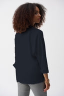 Joseph Ribkoff Poplin Boxy Shirt With Overlapping V-Neck Style 251948