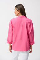 Joseph Ribkoff Poplin Boxy Shirt With Overlapping V-Neck Style 251948