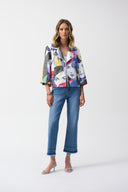 Joseph Ribkoff Vintage Blue Flare Crop Stretch Jeans Style 251957
