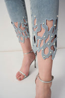 Joseph Ribkoff Light Blue Denim Slim Fit Pull-On Jeans Style 251959