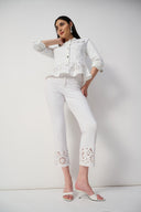 Joseph Ribkoff White Stretch Denim Peplum Jacket Style 251964