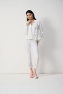 Joseph Ribkoff White Straight Fit Cropped Jeans Style 251965