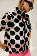 Joseph Ribkoff White/Black Jacquard Dot Boxy Jacket Style 251123