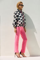 Joseph Ribkoff White/Black Jacquard Dot Boxy Jacket Style 251123