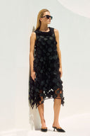 Joseph Ribkoff 3D Dot Sleeveless Trapeze Dress Style 251262