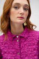 Joseph Ribkoff Purple Orchid Bubble Jacquard Boxy Blouse Style 252000