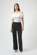 Joseph Ribkoff Wide-leg Pants With Asymmetrical Overlay Style 252004