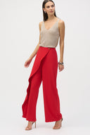 Joseph Ribkoff Wide-leg Pants With Asymmetrical Overlay Style 252004