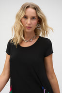 Joseph Ribkoff Black/Multi Stripe Print Top Style 252054