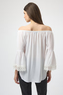 Joseph Ribkoff Georgette Off-Shoulder Flared Top Style 252086