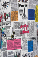 Joseph Ribkoff Multi Silky Knit Word Print Fitted Blazer Style 252088