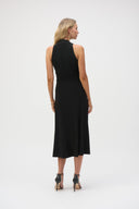 Joseph Ribkoff Black Silky Knit Fit and Flare Dress Style 252091