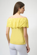 Joseph Ribkoff Eyelet Lace Off-Shoulder Top Style 252134