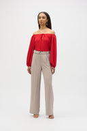 Joseph Ribkoff Off-Shoulder Eggshell Flared Top Style 252159