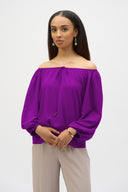 Joseph Ribkoff Off-Shoulder Eggshell Flared Top Style 252159