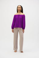 Joseph Ribkoff Off-Shoulder Eggshell Flared Top Style 252159