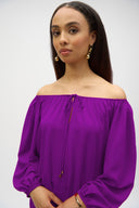 Joseph Ribkoff Off-Shoulder Eggshell Flared Top Style 252159