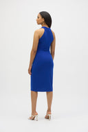 Joseph Ribkoff Royal Sapphire Silky Knit Halter Sheath Dress Style 252161