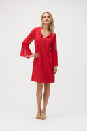 Joseph Ribkoff Radiant Red Eggshell and Chiffon Straight Dress Style 2 Luxetire Joseph Ribkoff Radiant Red Eggshell and Chiffon Straight Dress Style 2 Luxetire