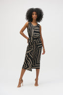 Joseph Ribkoff Black/Beige Geometric Print Pencil Skirt Style 252187