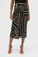 Joseph Ribkoff Black/Beige Geometric Print Pencil Skirt Style 252187