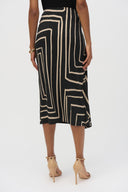 Joseph Ribkoff Black/Beige Geometric Print Pencil Skirt Style 252187