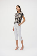 Joseph Ribkoff Millennium Capri Pull-On Pants with Guipure Style 252192