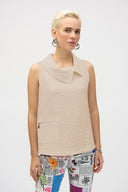 Joseph Ribkoff White Sleeveless Straight Top Style 252211