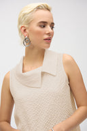 Joseph Ribkoff White Sleeveless Straight Top Style 252211