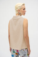Joseph Ribkoff White Sleeveless Straight Top Style 252211