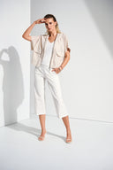 Joseph Ribkoff Hooded Short Sleeve Boxy Jacket Style 252222