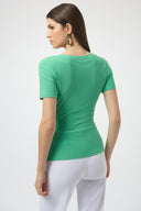 Joseph Ribkoff Fitted Top With Buckle Detail Style 252230