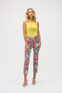 Joseph Ribkoff Black/Multi Straight Leg Pants Style 252233