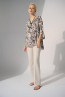 Joseph Ribkoff Beige/Multi Silky Knit Python Print Fit and Flare Tunic Style 252242.