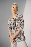 Joseph Ribkoff Beige/Multi Silky Knit Python Print Fit and Flare Tunic Style 252242