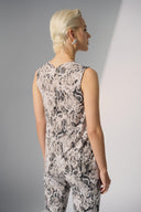 Joseph Ribkoff Beige/Multi Silky Knit Python Print Sleeveless Straight Top Style 252243