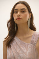 Joseph Ribkoff Quartz/Silver Foiled Plissé Novelty Knit Sheath Dress Style 252706