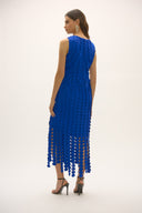 Joseph Ribkoff Scuba Knit Sheath Dress with Circle Fringes Style 252712