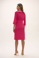 Joseph Ribkoff Geranium Stretch Taffeta Sheath Dress with Sash Belt Style 252718