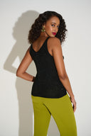 Joseph Ribkoff Metallic Knitted Camisole With Rhinestones Style 252915
