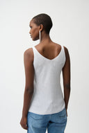 Joseph Ribkoff Metallic Knitted Camisole With Rhinestones Style 252915