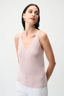Joseph Ribkoff Metallic Knitted Camisole With Rhinestones Style 252915